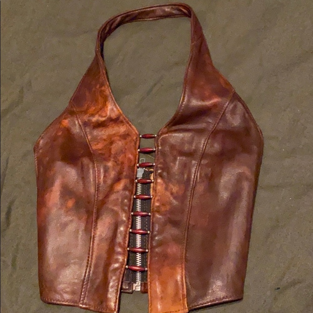 Leather Halter Top